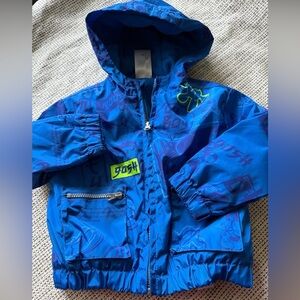 Disney Mickey Mouse Boys Blue Print Hooded Fleece Lined Lightweight Jacket